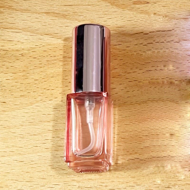 Sunshine 4ml 5ml 10ml Pink Color Glass Perfume Bottles Square With Pump Sprayer For Fragrance Refillable Luxury Dispenser Bottle